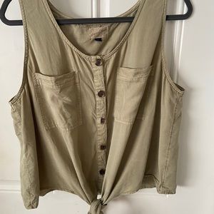 Green button down casual shirt